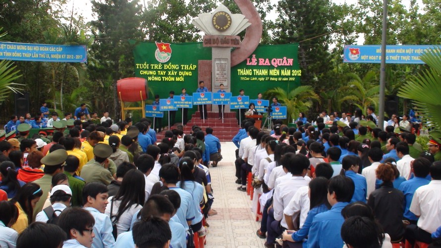 Đồng Tháp tổ chức lễ ra quân Tháng thanh niên năm 2012.