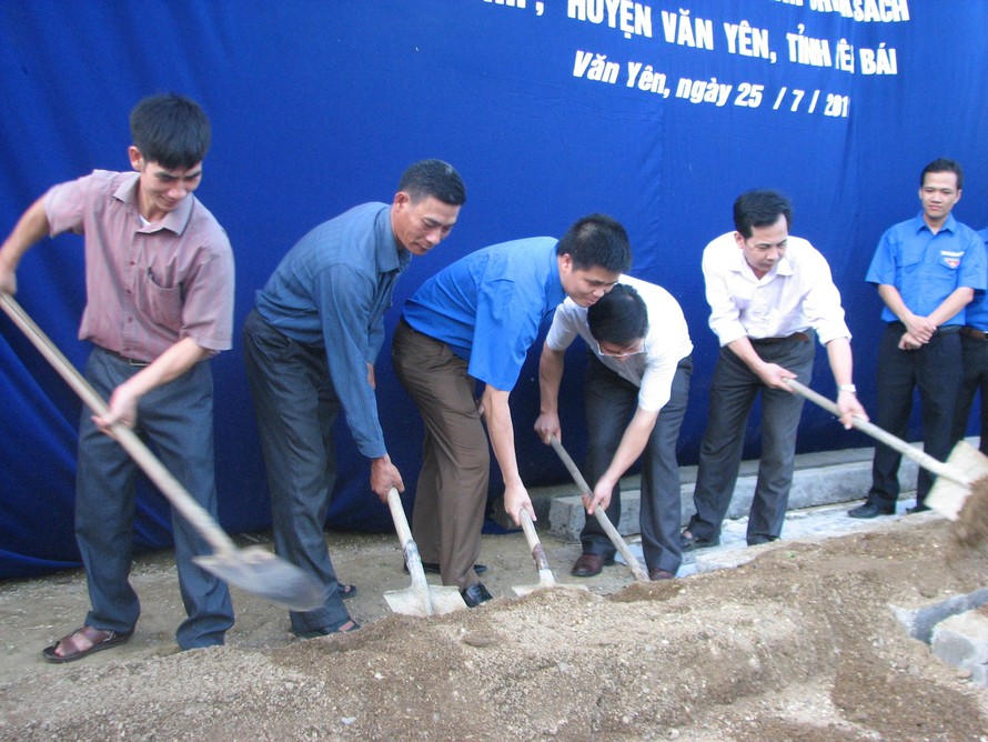 Thanh niên Hà Nội khởi công xây nhà cho thanh niên nghèo tỉnh Yên Bái