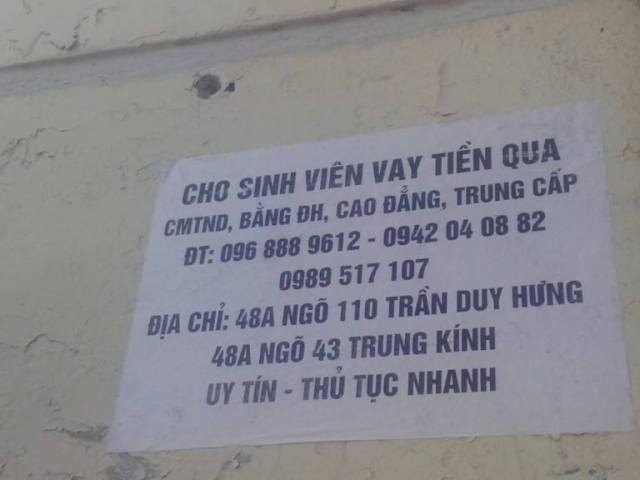 Nở rộ dịch vụ cho vay 'nóng'