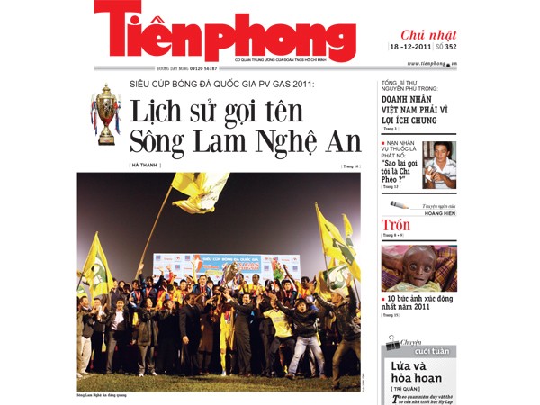 Tìm đọc báo Tiền Phong ra hôm nay 18-12-2011