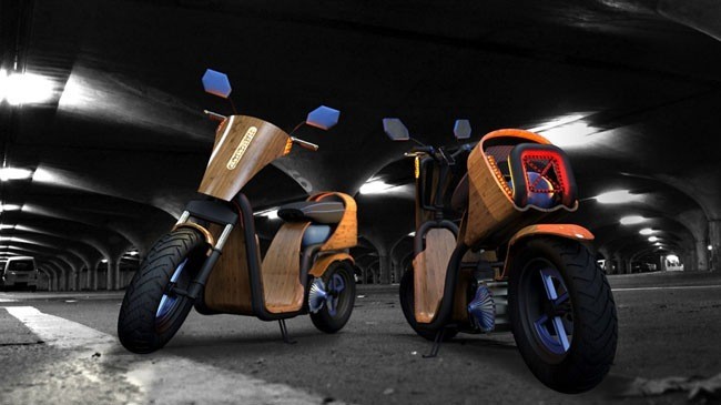 Sinh viên Đại học thiết kế xe máy làm bằng  tre