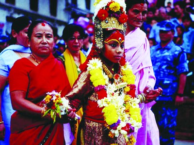 Nữ thần sống Matina Shakya tại lễ hội của người Hindu tháng 9-2010