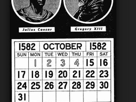Lịch tháng 10 năm 1582 có 10 ngày không tồn tại