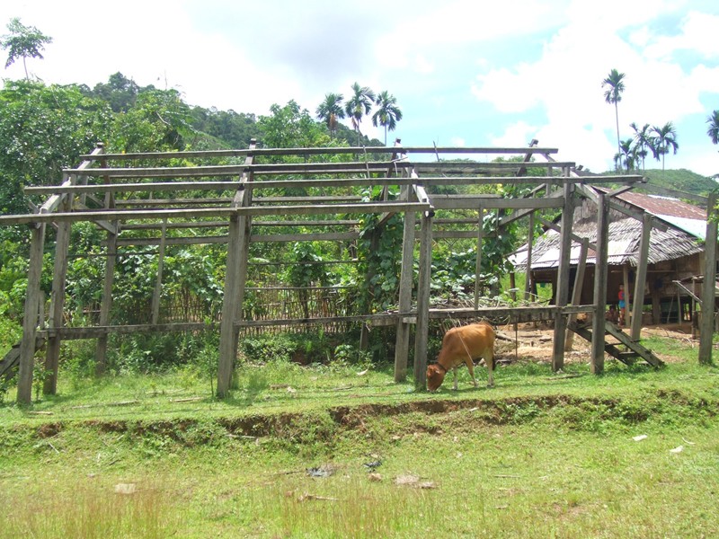 Nhà làng truyền thống tại thôn 2 xã Trà Giác, huyện Bắc Trà My