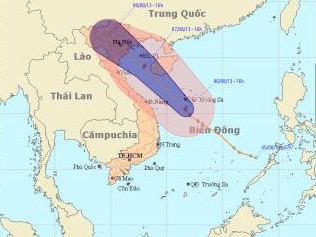 Dự báo bão số 6 vào các tỉnh Đông Bắc Bộ