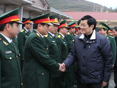 Chủ tịch nước thăm Đoàn Kinh tế quốc phòng 314 tại Hà Giang