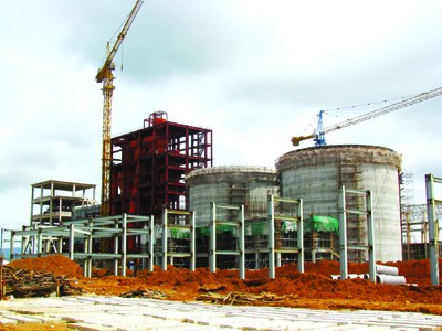 Các hạng mục đang xây dựng tại nhà máy Alumin Tân Rai