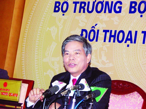 Bộ trưởng TN&MT Nguyễn Minh Quang tại buổi giao lưu Ảnh: N.T