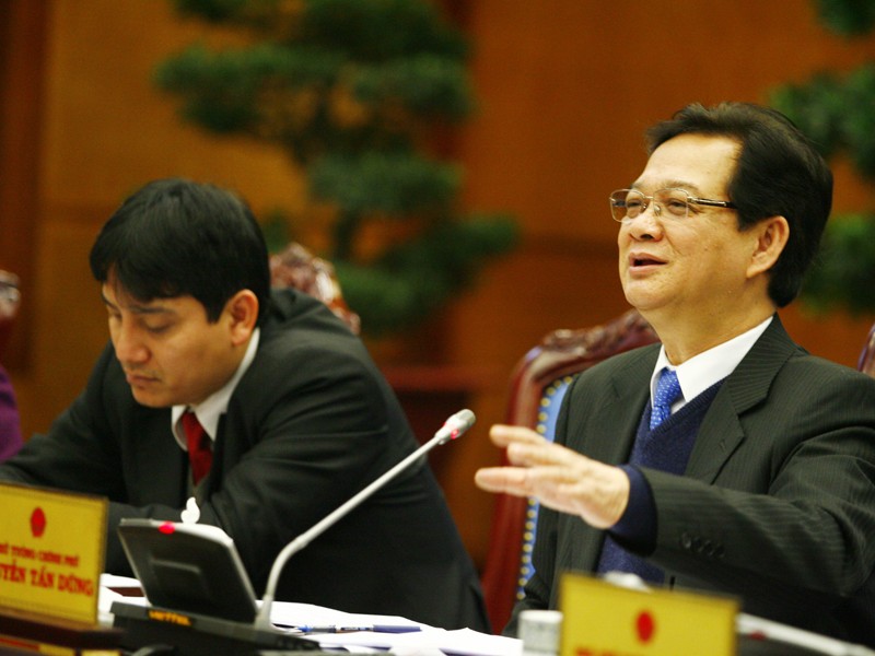 Thủ tướng Nguyễn Tấn Dũng phát biểu. Ảnh: Hồng Vĩnh