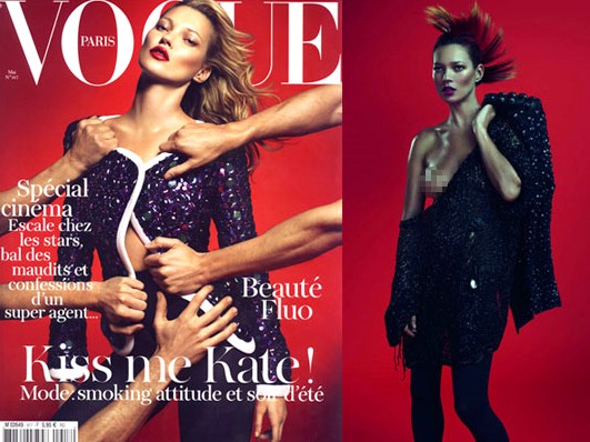 Kate Moss 'lộ vòng một' nóng bỏng