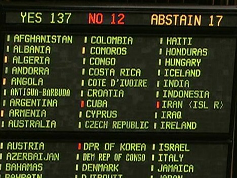 Kết quả bỏ phiếu nghị quyết lên án Syria