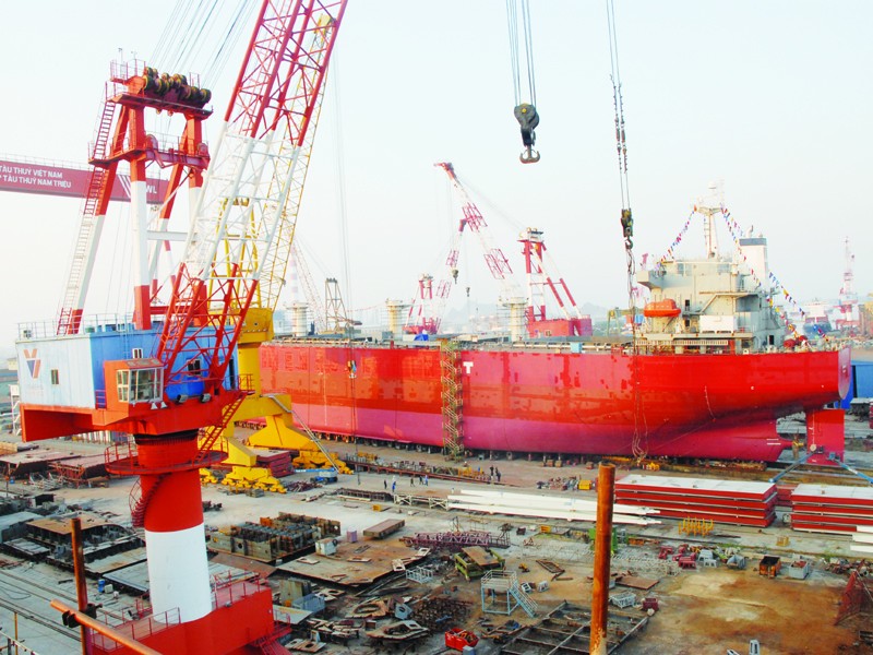 Tàu 56.200 tấn đóng tại Tổng Cty Công nghiệp Tàu thủy Nam Triệu (thuộc Tập đoàn Vinashin). Ảnh: CTV