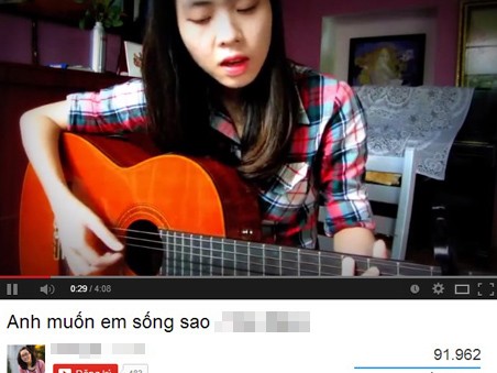 Cô gái chơi guitar hát tình ca hút 90.000 lượt xem