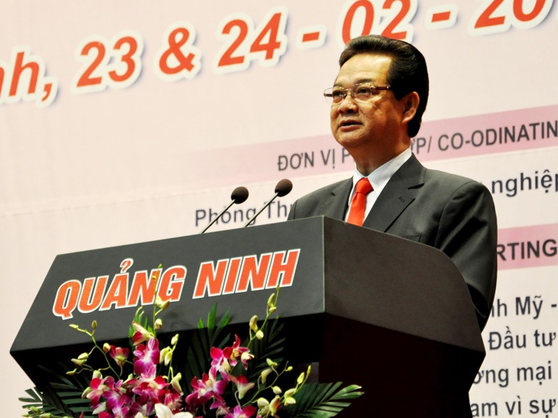 Thủ tướng Nguyễn Tấn Dũng phát biểu tại hội nghị. Ảnh: T.D