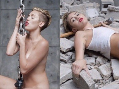 Miley Cyrus lại gây sốc với việc nude giữa đống đổ nát
