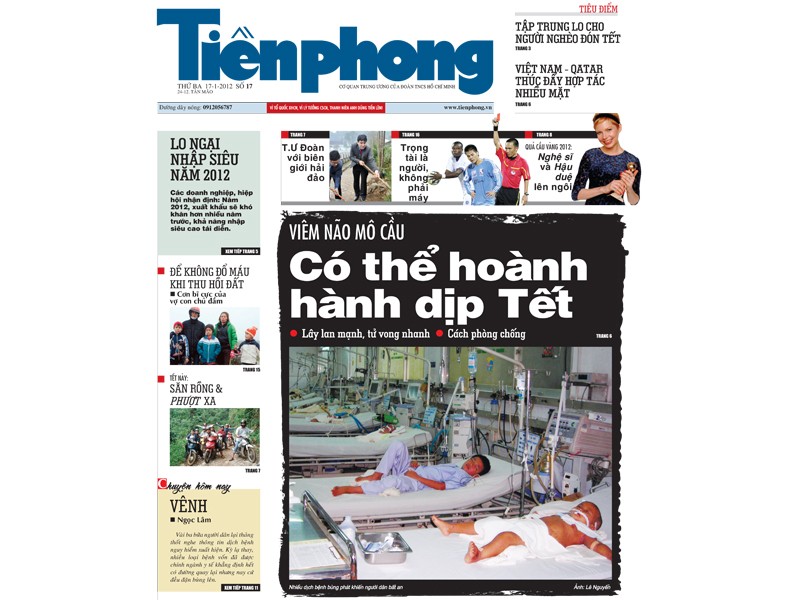 Tin bài chú ý trên Tiền Phong nhật báo ngày 17-1
