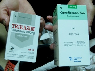 Hai loại thuốc kháng sinh tiêm cho nạn nhân