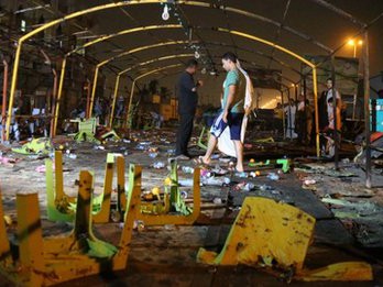 Hiện trường một vụ đánh bom tự sát ở Iraq hôm 21/9