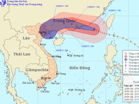 Siêu bão Usagi tiến gần tới Việt Nam