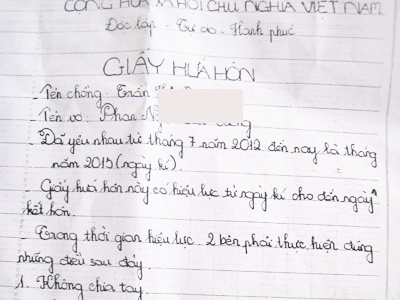 Bé gái 12 tuổi viết giấy... hứa hôn với người yêu