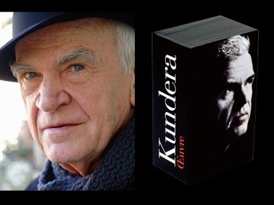 Milan Kundera trong chính lăng mộ của mình