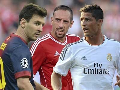 Ronaldo, Ribery và Messi tranh Quả bóng vàng FIFA 2013
