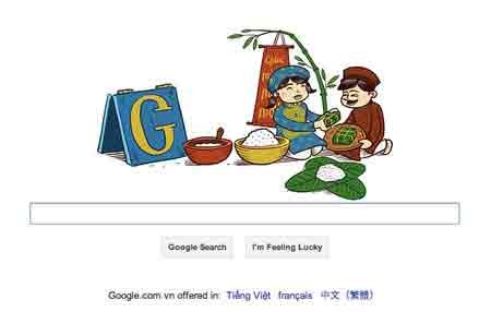 Bánh chưng Việt Nam xuất hiện trên trang chủ Google