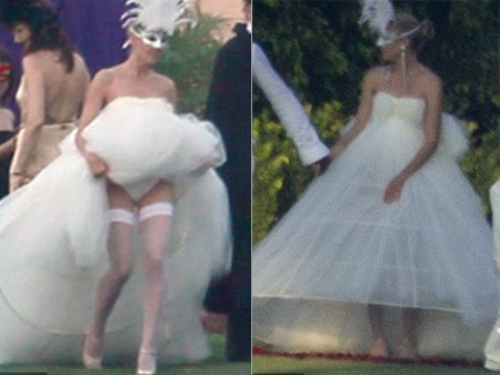 Heidi Klum bị gió thổi tốc váy trong ngày cưới lại