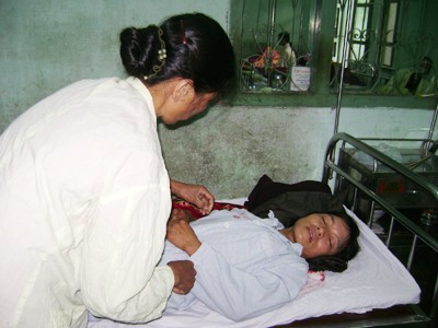 Chị Nguyễn Thị Hường tại bệnh viện