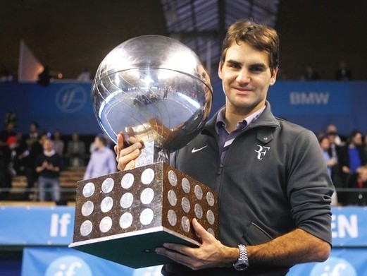 Federer đã cân bằng thành tích 64 chức vô địch ATP của Sampras. Ảnh: getty