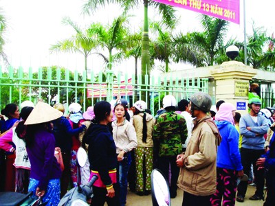 Người dân đổ xô mua thịt đà điểu Ảnh: Nguyễn Thành