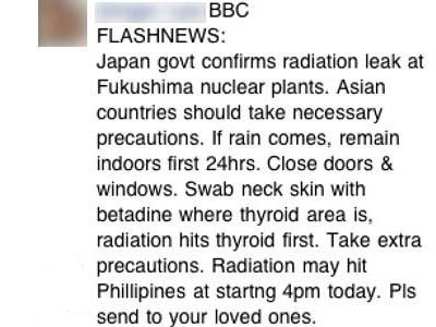 Tin nhắn 'phóng xạ' thất thiệt lan nhanh khắp Châu Á