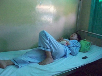 Cô giáo Sương đang điều trị tại Bệnh viện Ninh Thuận