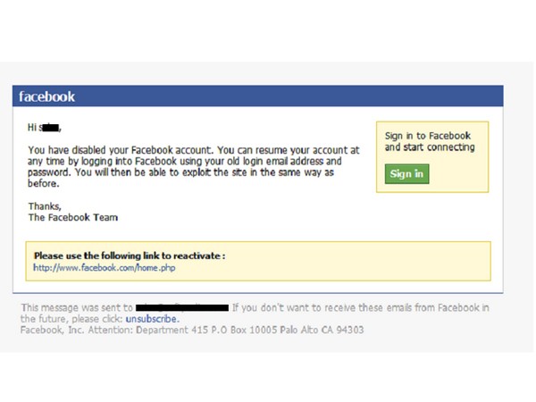 Cảnh giác email thông báo 'khóa tài khoản Facebook'