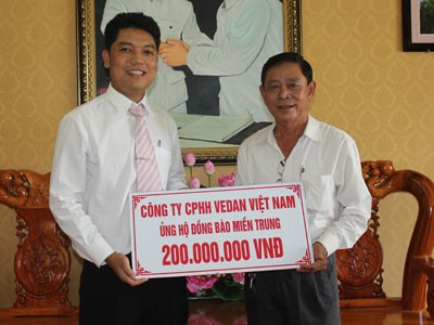 Công ty Vedan ủng hộ 200 triệu đồng cho đồng cho đồng bào miền Trung