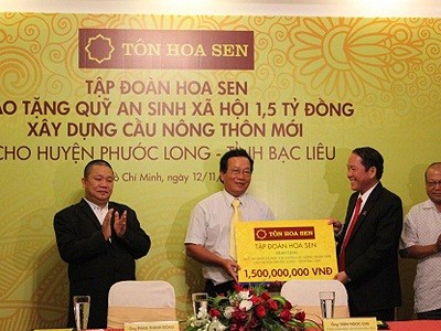 Hoa Sen tài trợ 1,5 tỷ cho an sinh xã hội nông thôn