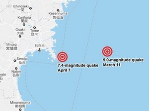 Động đất 7,4 độ Richter làm rung chuyển Nhật Bản