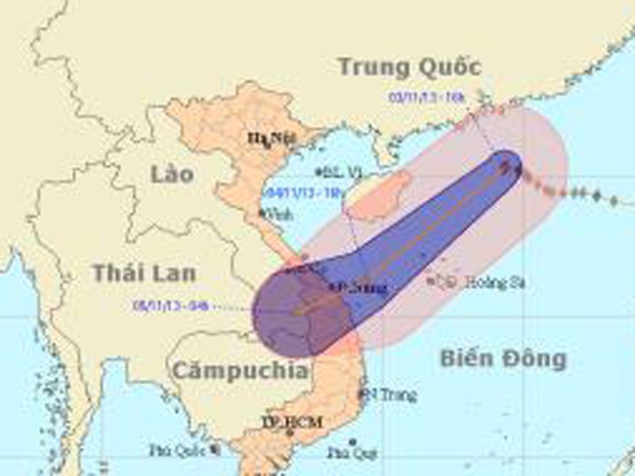 Dự báo bão Krosa suy yếu, đi vào Quảng Trị - Quảng Ngãi