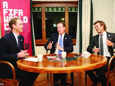 Thủ tướng Anh David Cameron, hoàng tử William và David Beckham tin tưởng vào chiến thắng cho nước Anh