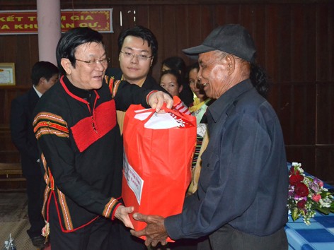 Chủ tịch nước Trương Tấn Sang làm việc tại Đắk Lắk