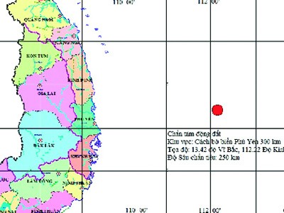 Động đất ngoài khơi Phú Yên sáng sớm qua lại thêm dấu hiệu hoài nghi về hoạt động của vùng núi lửa trẻ ở nam Trung Bộ, theo GS.TS Nguyễn Đình Xuyên