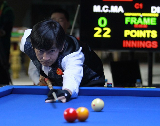 Lão tướng 53 tuổi giành HCV môn Billiard& Snooker