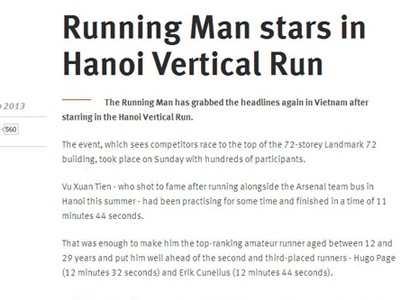 ‘Running Man’ lại nổi bật trên báo Anh