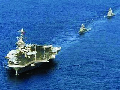 Tàu sân bay Mỹ USS George Washington cùng các tàu chiến Hàn Quốc trong cuộc tập trận ngày 26-7