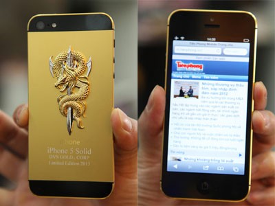 Ngắm kiệt tác iPhone 5 mạ vàng, đúc rắn