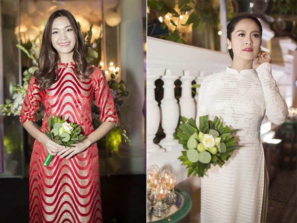 Thanh Thúy diện áo dài đọ sắc với hoa hậu Thùy Dung