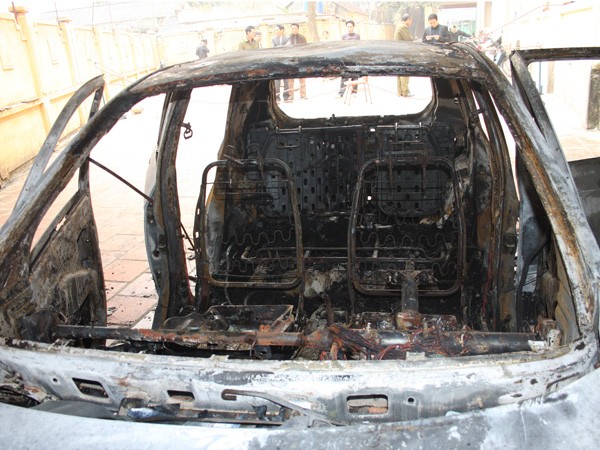 Chiếc Hyundai Getz sau khi cháy