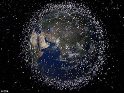 Quỹ đạo ngập rác quanh trái đất - Ảnh: ESA