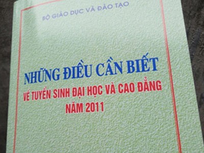 Bộ GD-ĐT không in tài liệu 'Những điều cần biết về tuyển sinh'