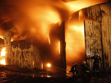 Vụ cháy xảy ra ở khu công nghiệp Shushary, thành phố St. Petersburg